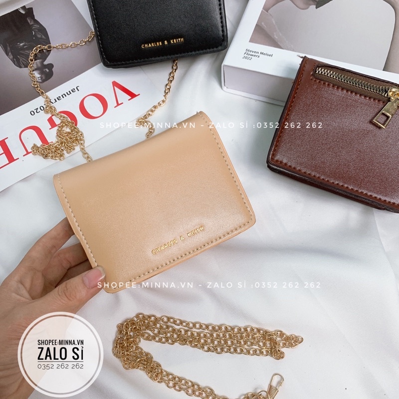 Túi đeo chéo mini nữ size 12 có ngăn kéo khoá mặt sau