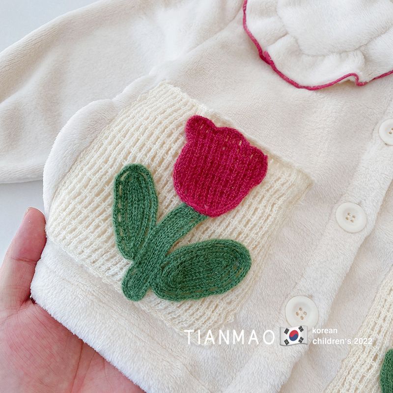 Bộ Đồ Ngủ Lông Cừu San Hô Dày Dặn Phong Cách Phương Tây Thời Trang Thu Đông 2022 Mới Cho Bé Gái