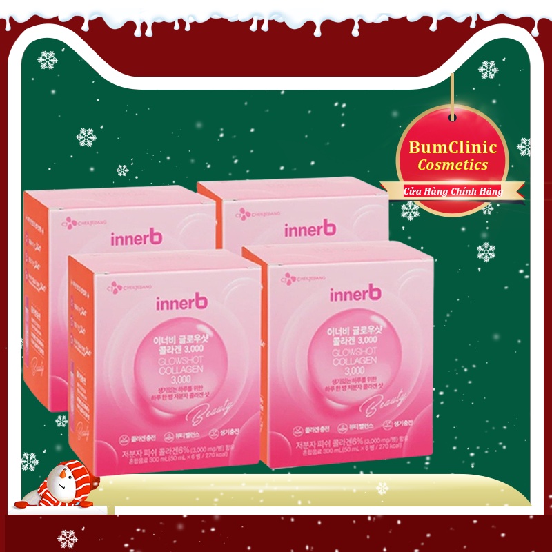 Combo 4 hộp/ 2 hộp nước uống Collagen Vitamin C sáng da InnerB Glowshot