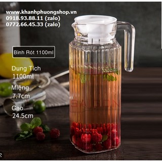 Bình thủy tinh đựng nước 1.1L - bình thủy tinh đựng nước
