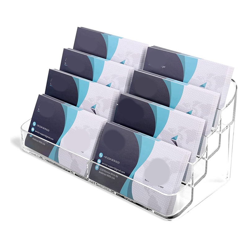 Giá Đỡ Danh Thiếp 8 Ngăn Để Bàn Bằng Acrylic Phong Cách Doanh Nhân Sang Trọng