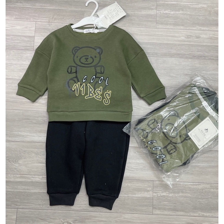 Bộ nỉ bông xuất dư hình gấu siêu xinh