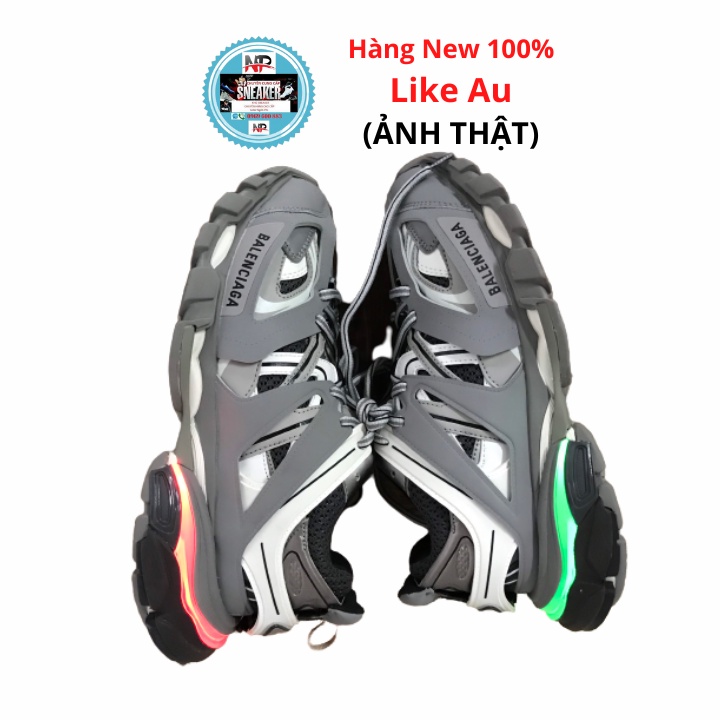 TRACK LED 7 MÀU ĐÈN, 2 CHẾ ĐỘ NHÁY ĐÈN, GIÀY THỂ THAO SNEAKER NAM NỮ BALENCIAGA MÀU XÁM