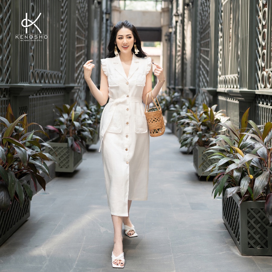 K302 Đầm Linen tay tiên
