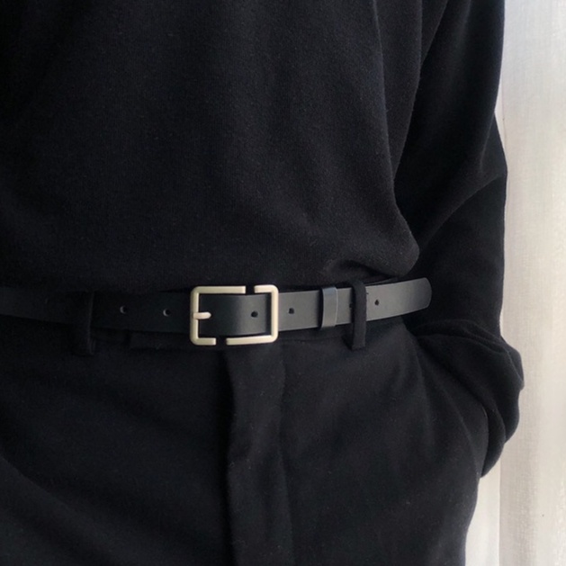 Thắt Lưng Unisex Cao Cấp Bản Nhỏ BBelt Dây Nịt Mặt Chữ B Màu Đen Đẹp Dây Lưng Da PU Mặt Kim Loại Hàn Quốc Horizon