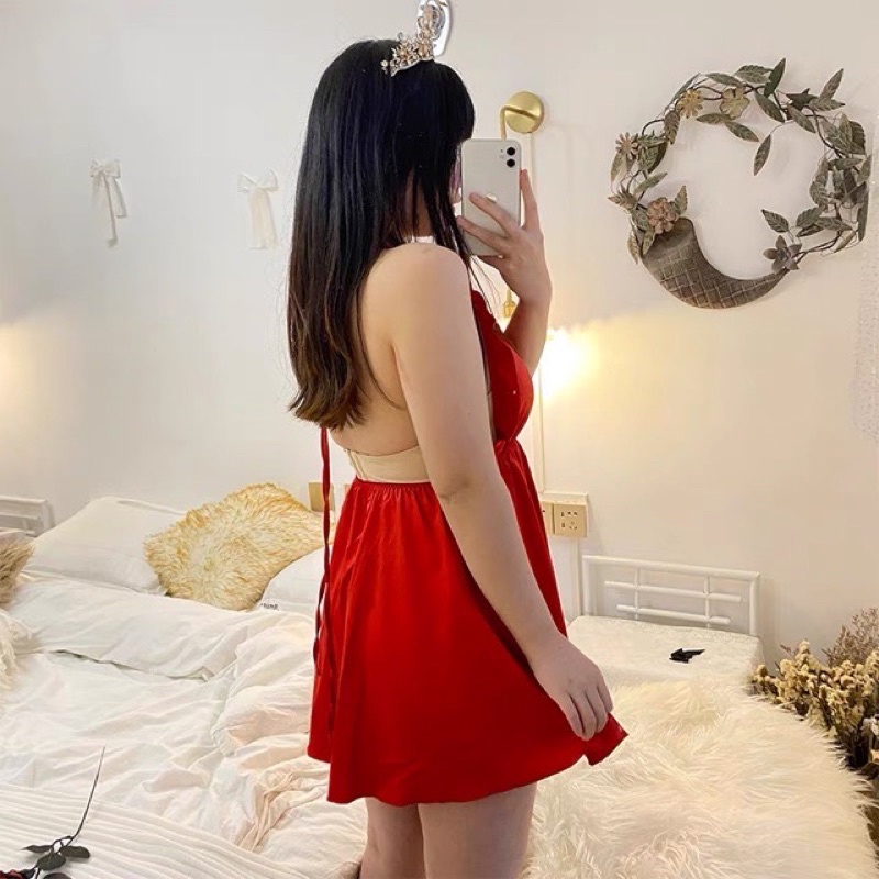 VÁY NGỦ LIỀN QUẦN CHẤT LỤA SIÊU XINH BIGSIZE- HOẢ TỐC SG