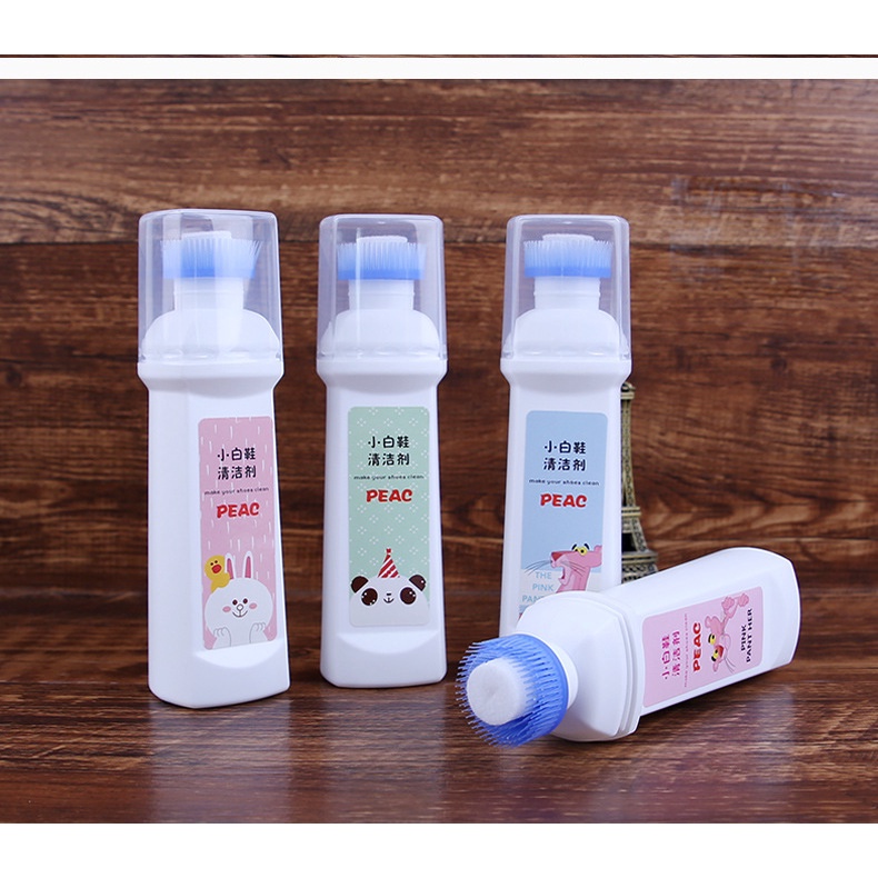 Chai tẩy trắng giày dép, túi xách hình thú có đầu cọ tiện lợi