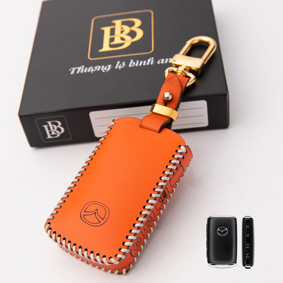Bao Da Chìa Khóa Mazda Cx5-2023, Mazda 3.2020 -2022, Mazda Cx3, Da Bò Nhập Khẩu ITALIA, Khắc Tên + Số ĐT Chủ Xe