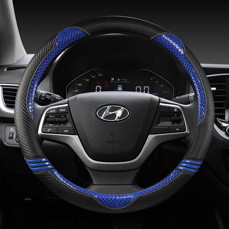 Bao Da Bọc Vô Lăng Bằng Sợi Carbon Cho Hyundai Elantra 4 2016-2018 Solaris 2017 Accent Verna 2018