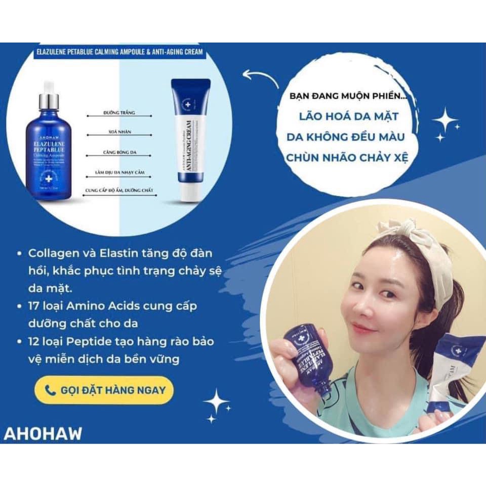 Tinh Chất Chống Lão Hóa, Làm Dịu Ahohaw Elazulene Peptablue Calming