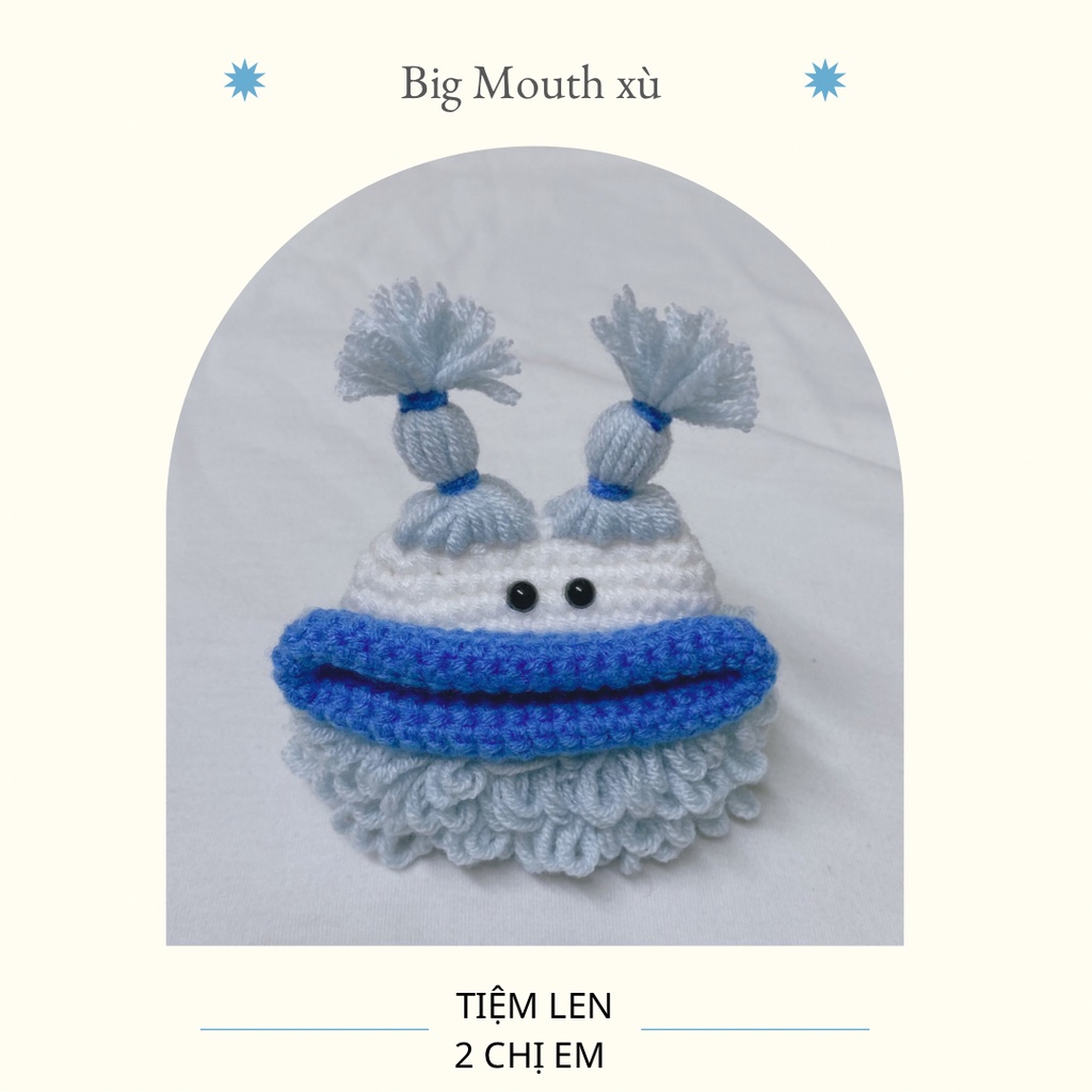 Case Airpod 1/2/3/pro bằng len - Vỏ bảo vệ tai nghe Airpod 1/2/3/pro hình Big Mouth xù