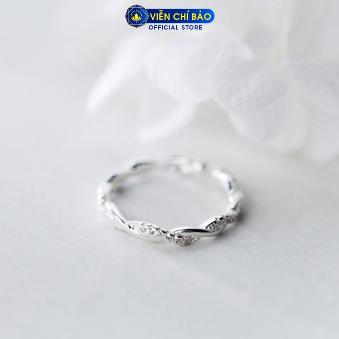 Nhẫn bạc nữ đan xoắn chất liệu bạc 925 free-size thời trang phụ kiện trang sức nữ Viễn Chí Bảo N400769