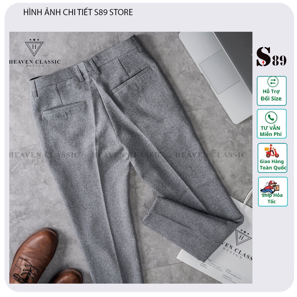 Quần tây âu nam T- Max  đẹp form ôm hàn quốc màu xám tiêu