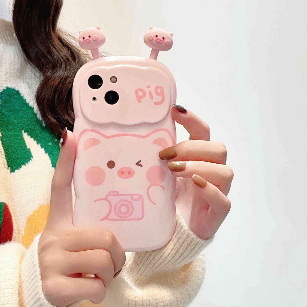 Ốp Điện Thoại In Hình Heo Pik Dễ Thương Cho IPhone 11 Pro Max XR XS X 12 13Pro Max 14Pro Max