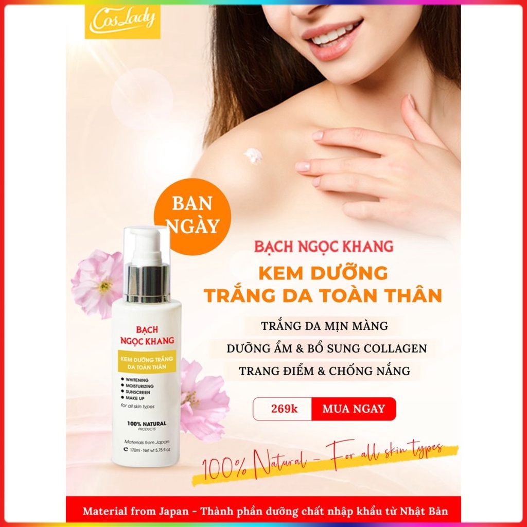Bạch Ngọc Khang Kem Dưỡng Trắng Da Toàn Thân 170ml - jashop91