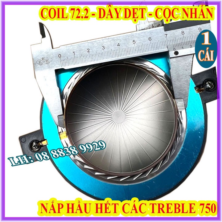 COIL DÂY DẸT LOA TREBLE 72.2mm CÓ CỌC NHẤN - DÙNG CHO HẤU HẾT TREBLE 750 - GIÁ 1 CHIẾC