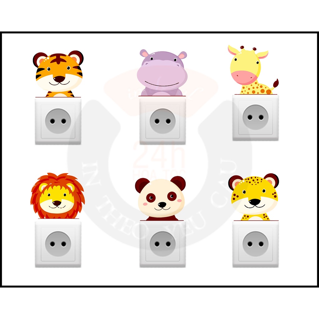 STICKER DÁN Ổ ĐIỆN CÓ NỀN TRẮNG