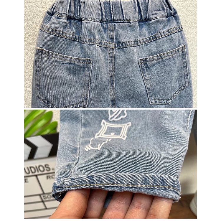 Quần Jean Dài In Hoạt Hình Doraemon Thời Trang Mùa Hè 2023 Cho Bé Trai