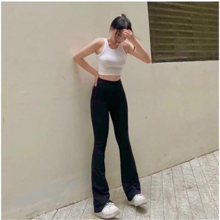 Quần ống loe lưng cao, quần ống loe chất thun co dãn 4 chiểu cao cấp