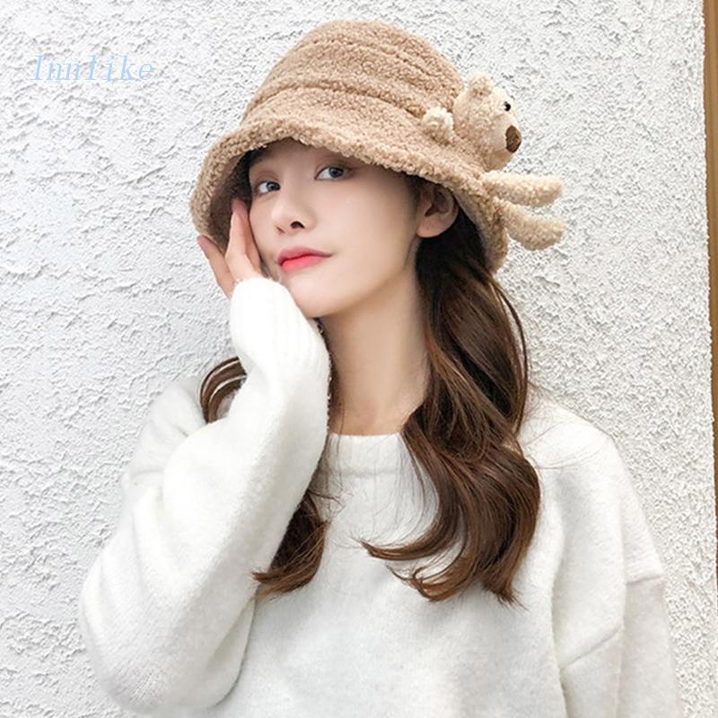 Nón Tai Bèo Gắn Gấu Bông 3D Dễ Thương Cho Tuổi Teen