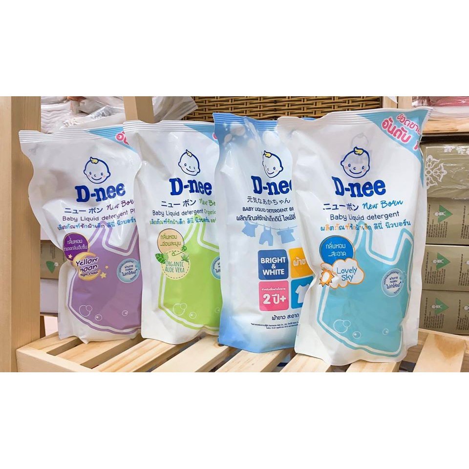 Nước Giặt Dnee Cho Bé Sơ Sinh có nắp vặn (Túi 1400ml) - Hàng Nội Địa Thái Lan - An Toàn Cho Trẻ Sơ Sinh