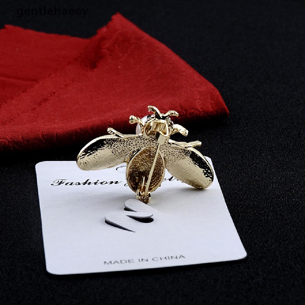 Ghim Cài Áo Hình Chú Ong Đính Đá Pha Lê / Ngọc Trai Vui Nhộn Thời Trang