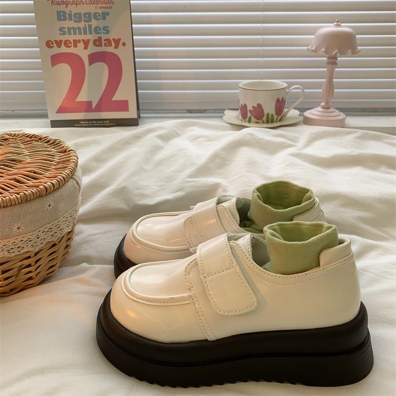 IMAODOU Giày da nữ  mũi tròn thời trang xuân thu phong cách Anh quốc 2023