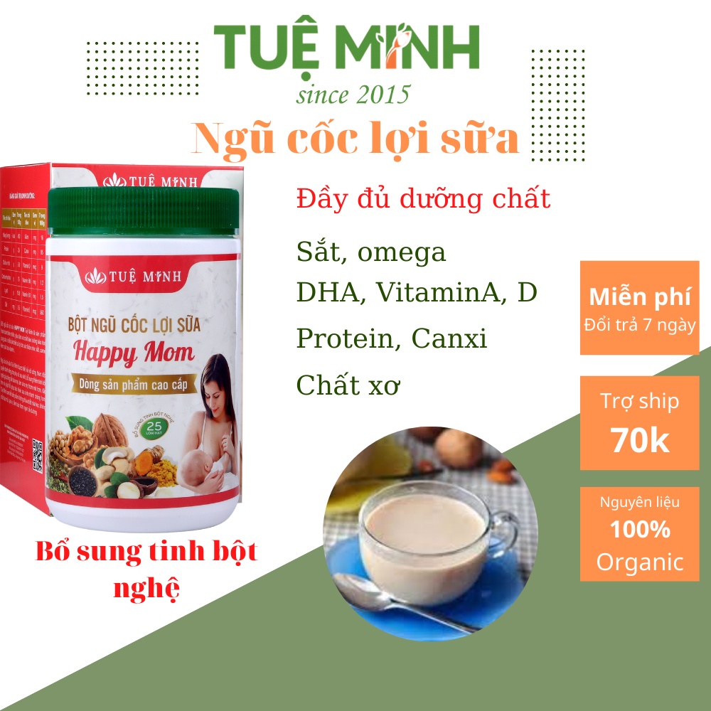 Ngũ cốc Lợi Sữa Tuệ Minh 25 loại hạt - Sữa Về Nhanh - Giảm Cân Cho Mẹ - Tốt Sữa Cho Con - hộp 500g