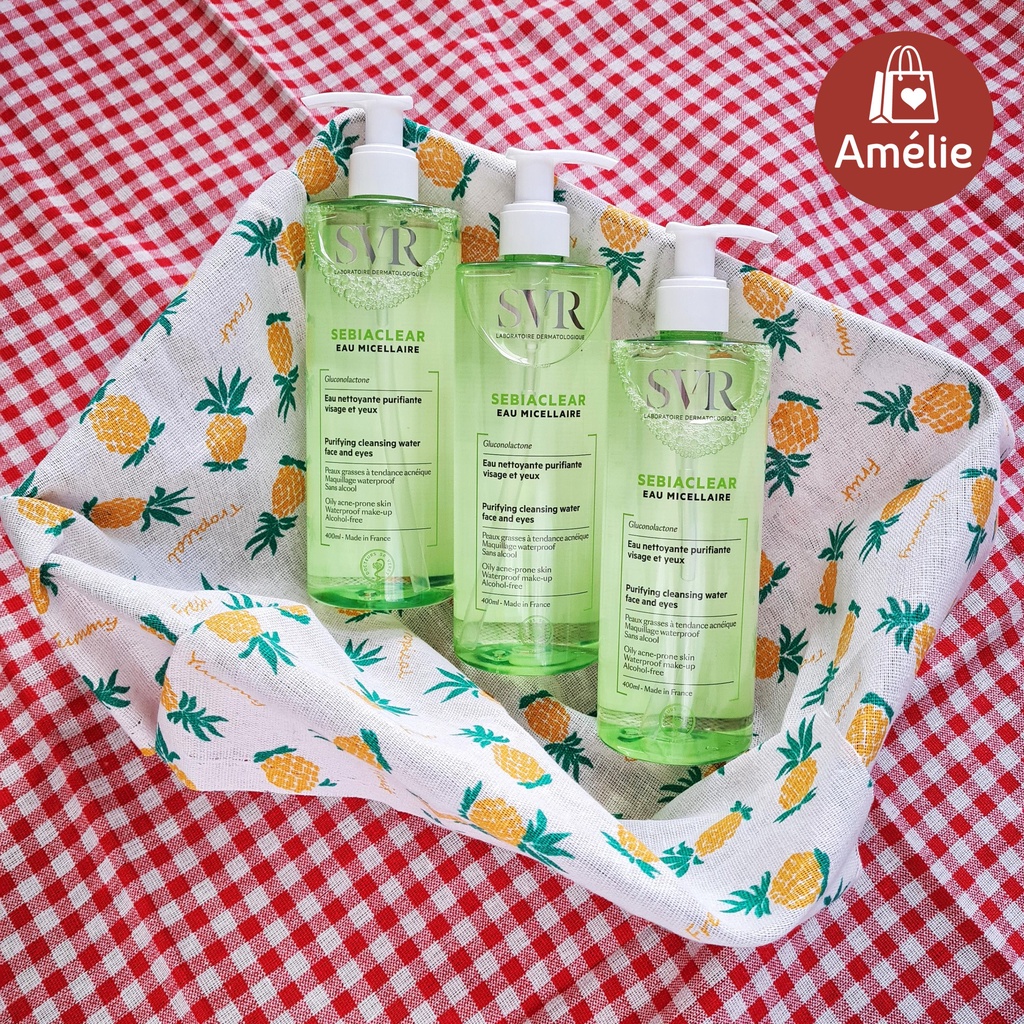 TẨY TRANG dành cho da dầu mụn SVR Sebiaclear Purifying Micellar Water chứa Gluconolactone làm mịn da