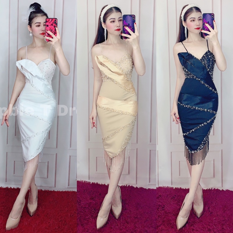 Đầm body công chúa kết cườm sang trọng TRIPBLE T DRESS - MS197Y