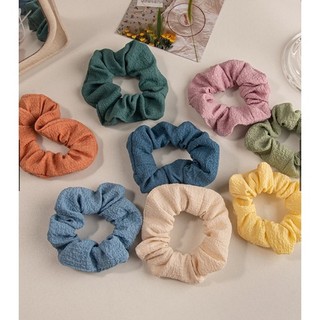 Dây cột tóc voan scrunchies nhiều màu trơn dễ thương
