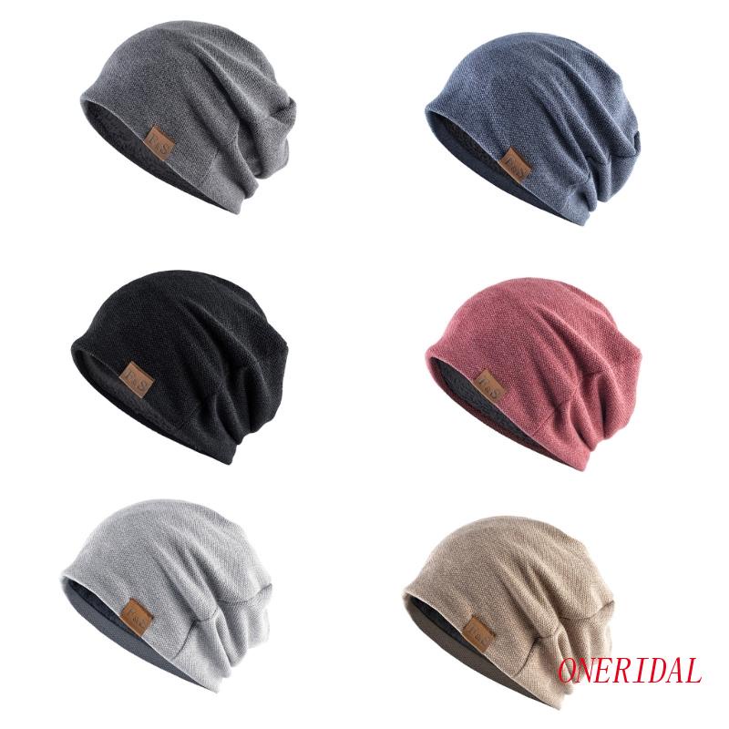 Mũ Beanie Dệt Kim Mềm Mại Màu Trơn Giữ Ấm Mùa Đông Dành Cho Nam Nữ