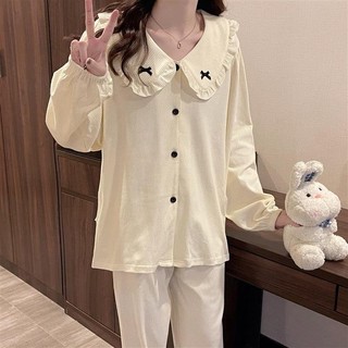 Bộ nữ tiểu thư cổ sen đính nơ đen