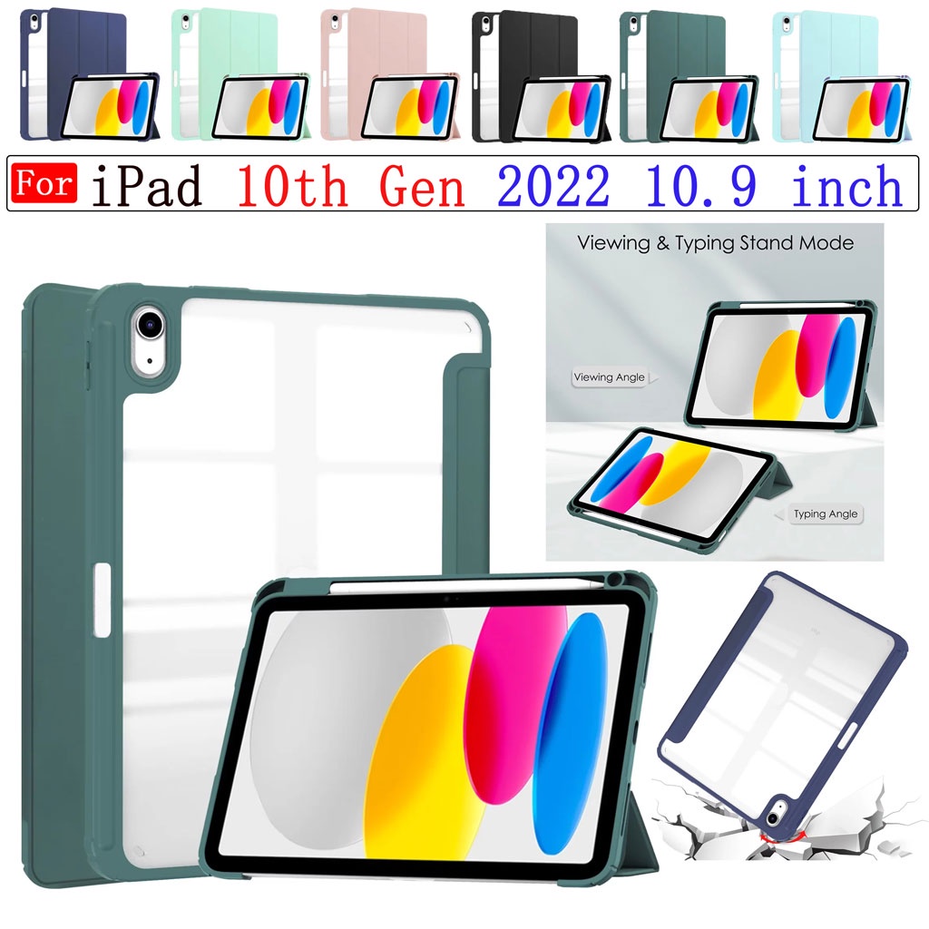 Bao Da Máy Tính Bảng Siêu Mỏng Chống Sốc Cho iPad 10th Gen 2022 10.9 inch Giá Đỡ