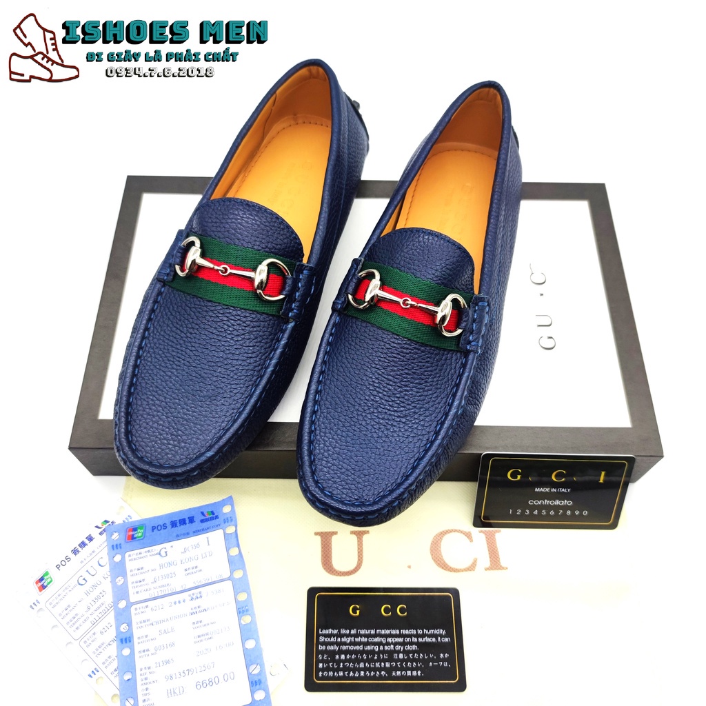 Giày lười da nam, Giầy mọi moca Gucci Nam Nhiều màu Thời trang Da bò xịn chuẩn form Cao cấp Bảo hành 1 năm g