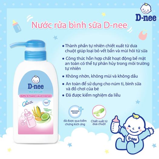 Nước rửa Bình sữa D-nee - Mild &Care chai 500ml