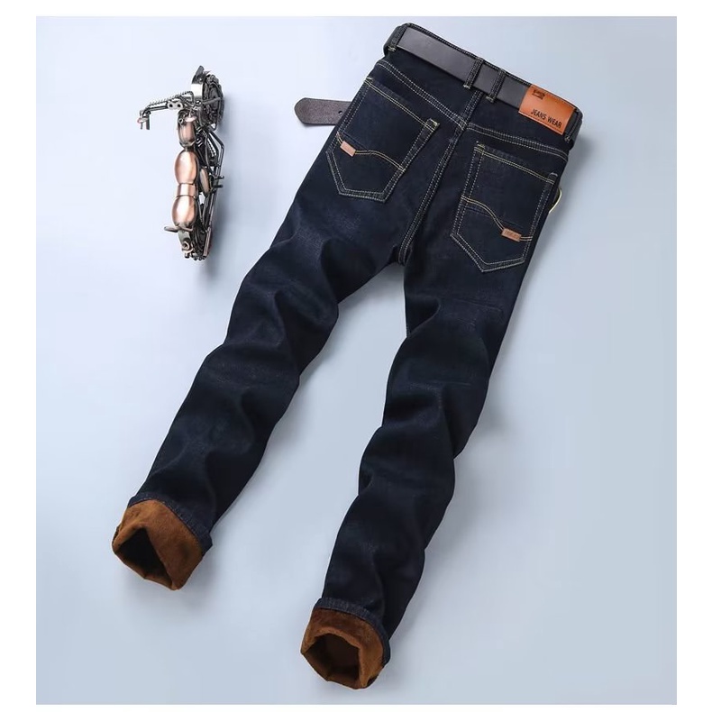 Quần Jean Lót Lông Cừu Dày Dặn Giữ Ấm Mùa Thu Đông Cho Nam size 28-40