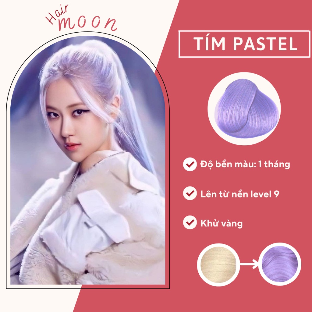Thuốc nhuộm tóc TÍM PASTEL | SILVER LAVENDER | TÍM SỮA | Tặng Vitamin E dưỡng tóc, bao tay nhuộm, mũ trùm tóc