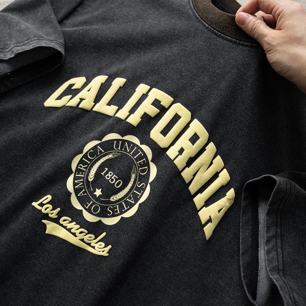 Áo thun thời trang nam, áo phông nam tay lỡ wash màu bụi cá, chất cotton dày mịn 1850