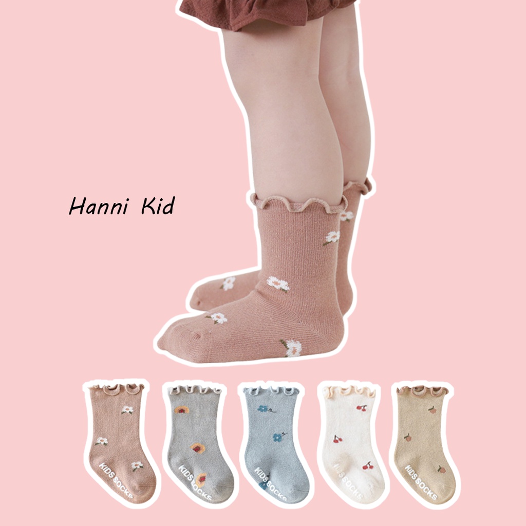 Tất cao cổ cổ bèo cho bé gái 1 2 3 4 5 tuổi nhiều màu đáng yêu dễ phối đồ Vớ cổ cao trẻ em loại đẹp đế chống trơn trượt