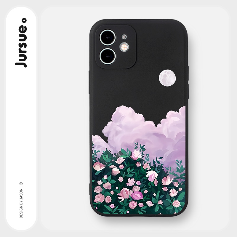 Ốp lưng JURSUE mềm viền vuông hình độc lạ dễ thương đẹp Cho iPhone 14 13 12 11 Pro Max SE 2020 X XR XS 8 7 ip 6S 6 Plus Y2611