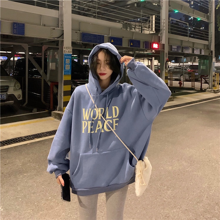 Aphrod Áo Nỉ Nữ Dài Tay Cổ Tròn Thời Trang Hàn