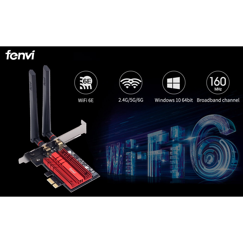 Card WiFi 6E AX210 PCI-E BT5.2 6GHz / 5GHz / 2.4GHz 5400Mbps Gigabit AX210ngw 6E 802.11ac ax MU-MIMO