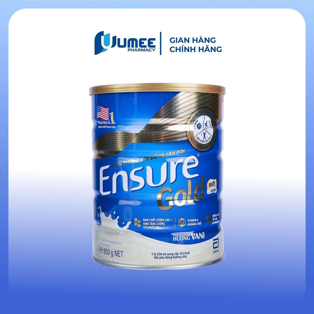 Sữa Ensure Gold HMB tăng cường sức khỏe (850g)