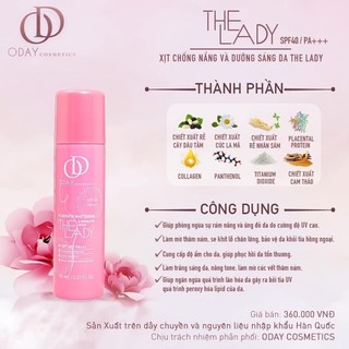 Oday - xịt chống nắng bật tone trắng hồng làn da oday cosmetics