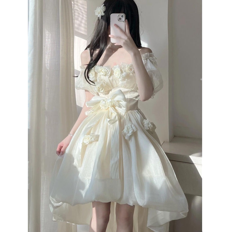⭐Hàng Có Sẵn Bán Chạy⭐Đầm Công Chúa Chạy Bộ Ba Chiều Phong Cách Pháp Mùa Hè Nhẹ Nhàng Thiết Kế Hoa Ngọt Ngào Phong Cách Mới