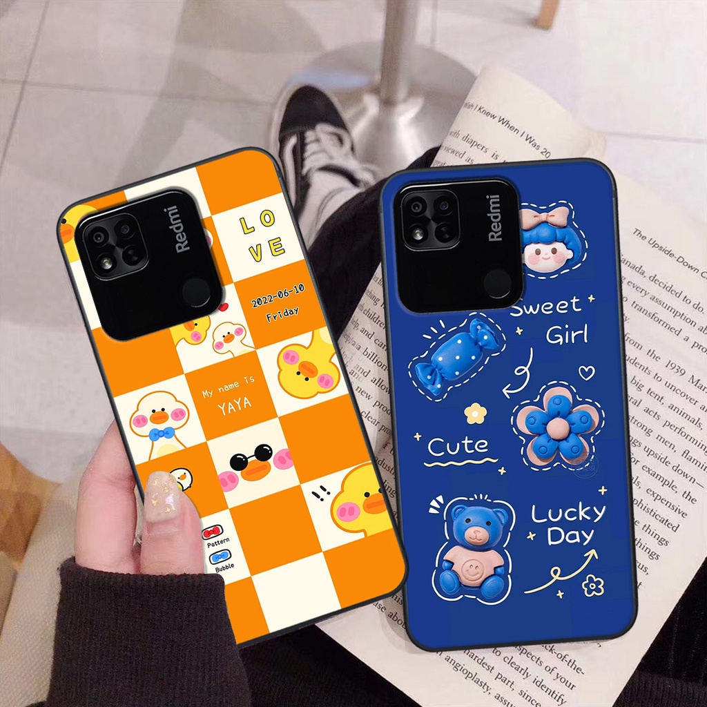 Ốp Xiaomi Redmi 10C / Redmi 10A in hình gấu vịt caro nhiều màu sắc ngộ nghĩnh dễ thương
