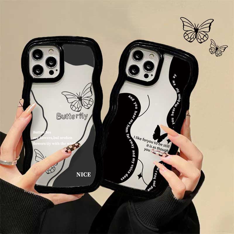 Ốp Điện Thoại Hình Bướm Viền TPU Cho Realme C30 C31 C35 C21Y C25Y C21 RealmeC11 C25 C17 C15 C12 C3 C2 Realme 7i 5 5i 6i 7 Pro