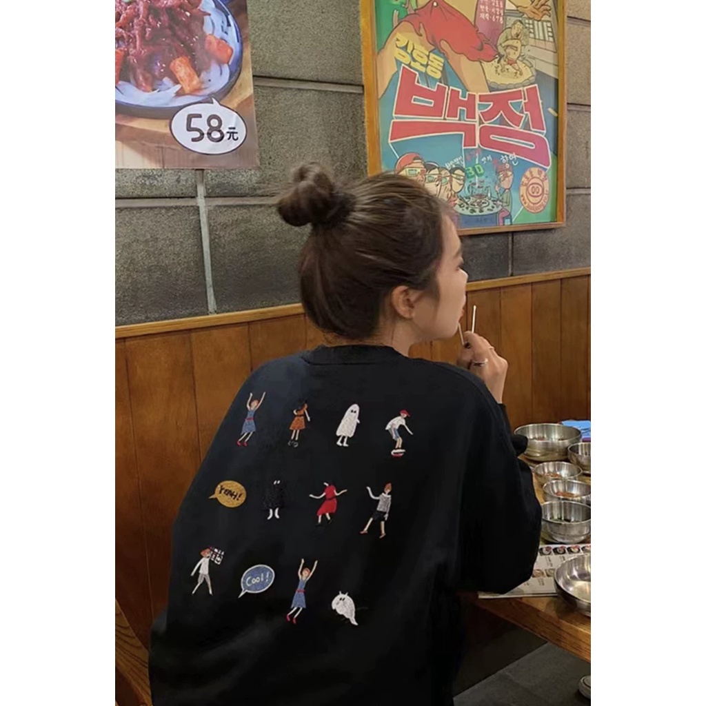 Áo Sweater Aden nỉ da cá [FREESHIP] Áo nỉ da cá cổ tròn in hoạt hình cực xinh năng động thể thao dài tay mặc đi chơi học