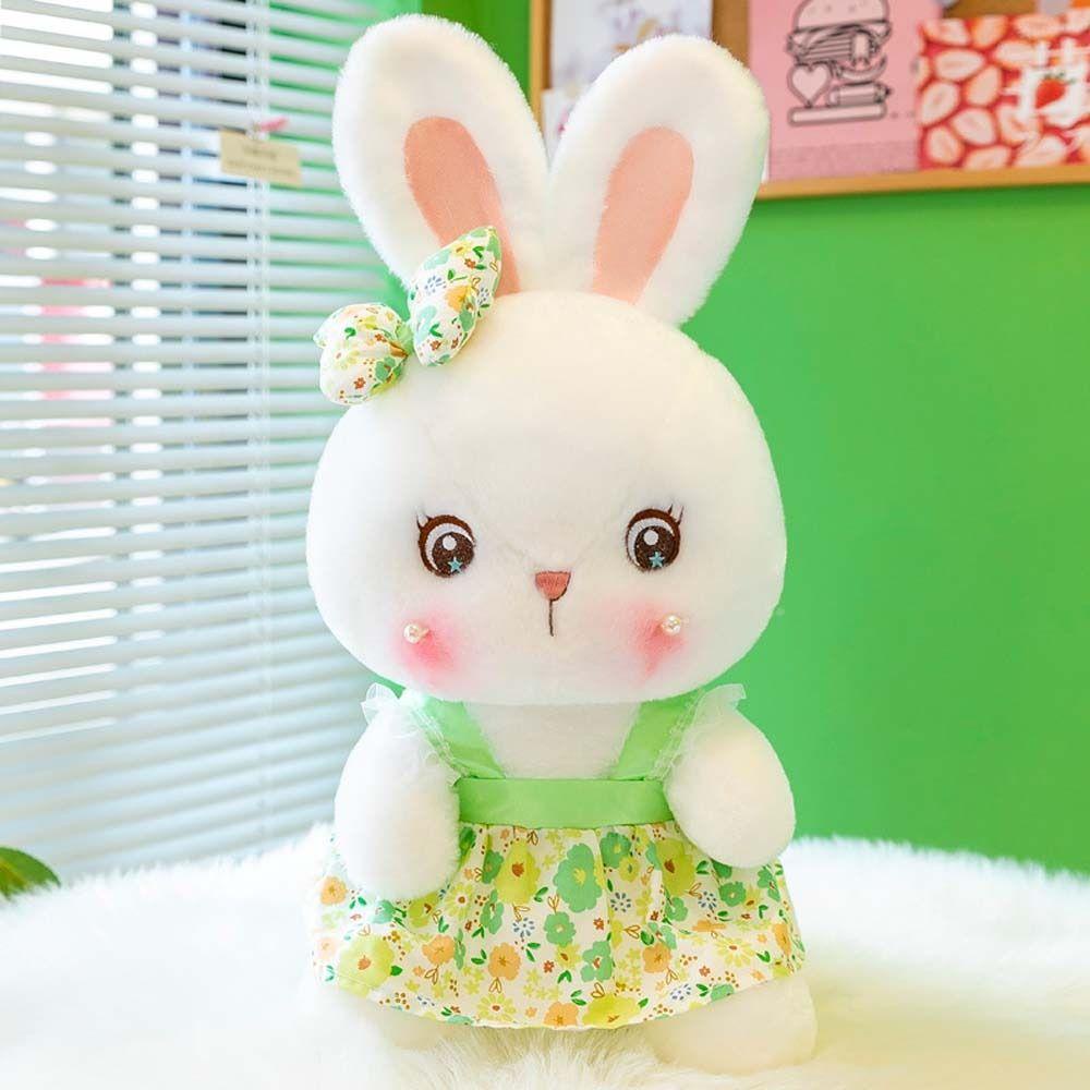 ANEMONE Đồ chơi nhồi bông Hình Thỏ Hoạt Hình Mặc Váy Hoa Đáng Yêu
